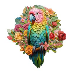 Mindful Wooden Jigsaw Puzzle - Colorful Parrot