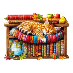 Mindful Wooden Jigsaw Puzzle - Dreamy Tabby Cat 1