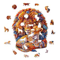 Alternative view of Mindful Wooden Jigsaw Puzzle - Fatherly Lion