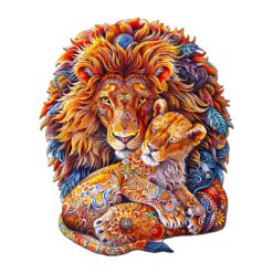 Mindful Wooden Jigsaw Puzzle - Fatherly Lion