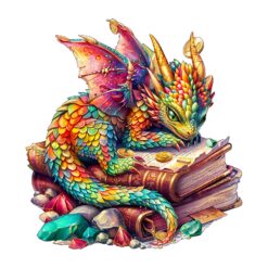 Mindful Wooden Jigsaw Puzzle - Jeweled Dragon