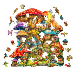 Alternative view of Mindful Wooden Jigsaw Puzzle - Mushroom House