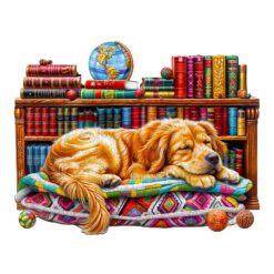 Mindful Wooden Jigsaw Puzzle-Sleeping Golden Retriever
