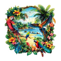 Mindful Wooden Jigsaw Puzzle-Tropical Parrot