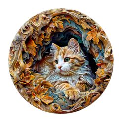 Mindful Wooden Jigsaw Puzzle-3D Cave Cat
