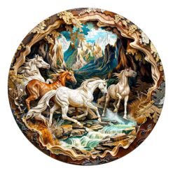 Mindful Wooden Jigsaw Puzzle-3D Cave Horse
