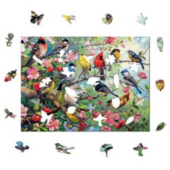 Alternative view of Mindful Wooden Jigsaw Puzzle-Birds in the Orchard