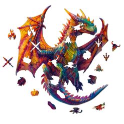 Alternative view of Mindful Wooden Jigsaw Puzzle-Dragon 3