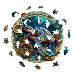 Alternative view of Mindful Wooden Jigsaw Puzzle-Embossed Turtle