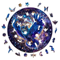 Alternative view of Mindful Wooden Jigsaw Puzzle-Galaxy Owl