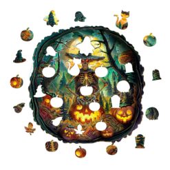 Alternative view of Mindful Wooden Jigsaw Puzzle-Halloween Skeleton