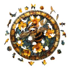 Alternative view of Mindful Wooden Jigsaw Puzzle-Leisurely Bee