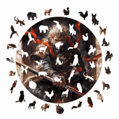Alternative view of Mindful Wooden Jigsaw Puzzle-Monkey King
