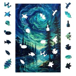 Alternative view of Mindful Wooden Jigsaw Puzzle-Night Aurora 2