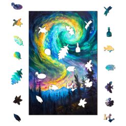 Alternative view of Mindful Wooden Jigsaw Puzzle-Night Aurora