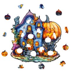 Alternative view of Mindful Wooden Jigsaw Puzzle-Pumpkin House 2