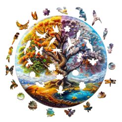Alternative view of Mindful Wooden Jigsaw Puzzle-Seasonal Tree of Life 2