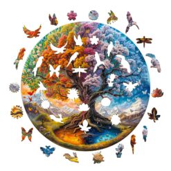 Alternative view of Mindful Wooden Jigsaw Puzzle-Seasonal Tree of Life