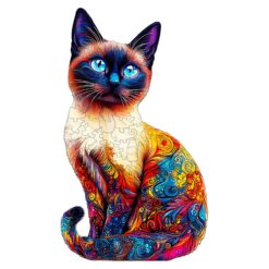 Mindful Wooden Jigsaw Puzzle-Siamese Cat