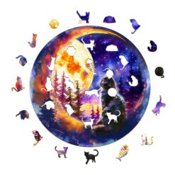 Alternative view of Mindful Wooden Jigsaw Puzzle-Starry Cat