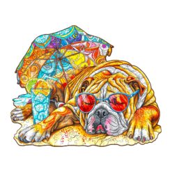 Mindful Wooden Jigsaw Puzzle-Summer Bulldog 2
