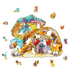 Alternative view of Mindful Wooden Jigsaw Puzzle-Summer Bulldog 2