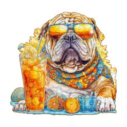 Mindful Wooden Jigsaw Puzzle-Summer Bulldog