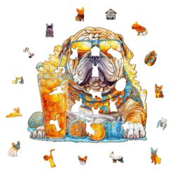 Alternative view of Mindful Wooden Jigsaw Puzzle-Summer Bulldog