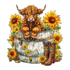 Mindful Wooden Jigsaw Puzzle-Sunflower Pasture 2