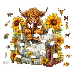 Alternative view of Mindful Wooden Jigsaw Puzzle-Sunflower Pasture 2