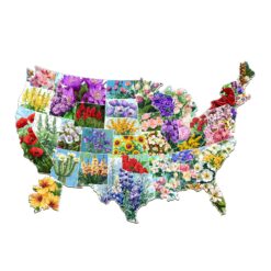Mindful Wooden Jigsaw Puzzle-USA State Flowers