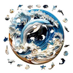 Alternative view of Mindful Wooden Jigsaw Puzzle - 3D Dolphin