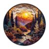 Mindful Wooden Jigsaw Puzzle-3D Sunset Forest
