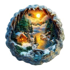 Mindful Wooden Jigsaw Puzzle-3D Winter Scene