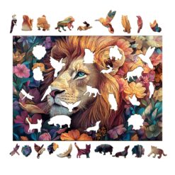 Alternative view of Mindful Wooden Jigsaw Puzzle - Blossom-Kissed Lion