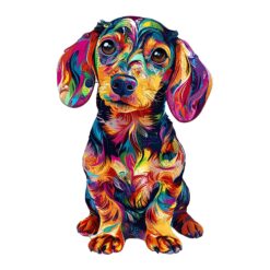Mindful Wooden Jigsaw Puzzle-Colorful Dachshund