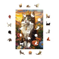 Alternative view of Mindful Wooden Jigsaw Puzzle-Elegant Cat