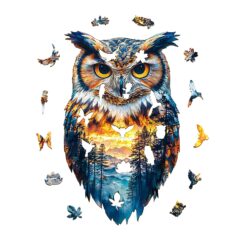 Alternative view of Mindful Wooden Jigsaw Puzzle-Forest Owl