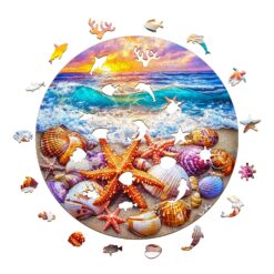 Alternative view of Mindful Wooden Jigsaw Puzzle-Ocean and Shells