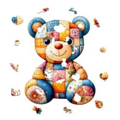 Alternative view of Mindful Wooden Jigsaw Puzzle - Patchwork Bears