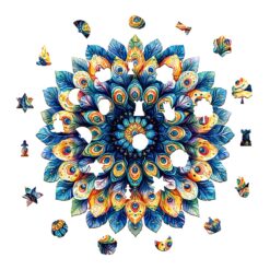 Alternative view of Mindful Wooden Jigsaw Puzzle - Peacock Feather Mandala