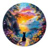 Mindful Wooden Jigsaw Puzzle-Sunset Kitten