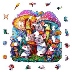 Alternative view of Mindful Wooden Jigsaw Puzzle-Mouse Family