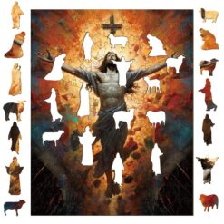 Alternative view of Mindful Wooden Jigsaw Puzzle - The Passion of Jesus (Hell)