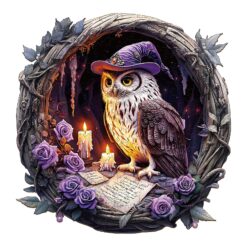 Mindful Wooden Jigsaw Puzzle-Witch Owl