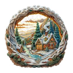 Mindful Wooden Jigsaw Puzzle - 3D Christmas House 2