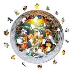 Alternative view of Mindful Wooden Jigsaw Puzzle - 3D Christmas Town 2