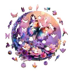 Alternative view of Butterfly and Moon 2 - Mindful Wooden Jigsaw Puzzle