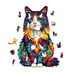 Alternative view of Colorful Ragdoll Cat 2 - Mindful Wooden Jigsaw Puzzle