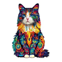 Colorful Ragdoll Cat 2 - Mindful Wooden Jigsaw Puzzle